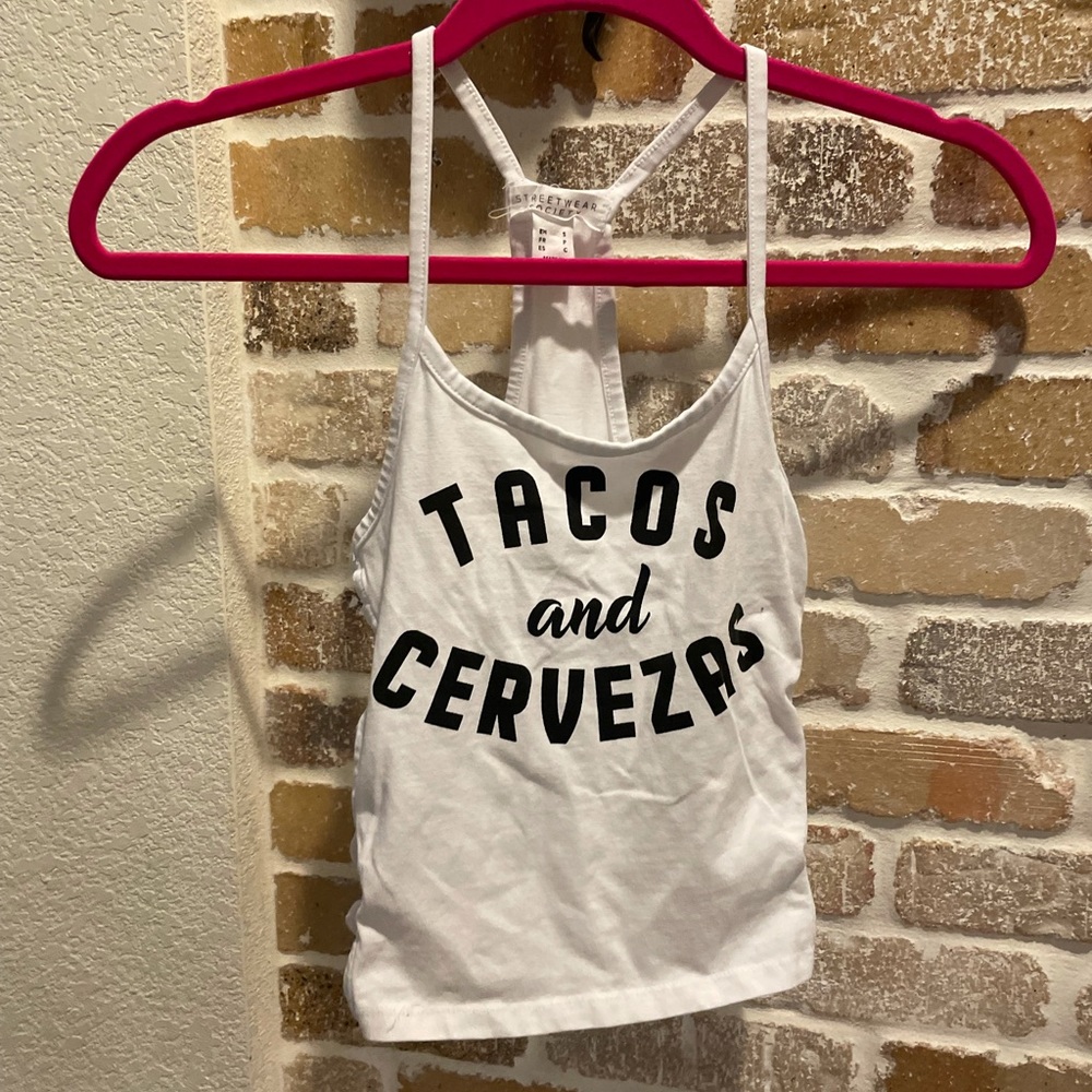 White shirt with cut outs on the sides